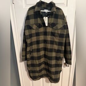 Plaid Button-Up Shirt Jacket